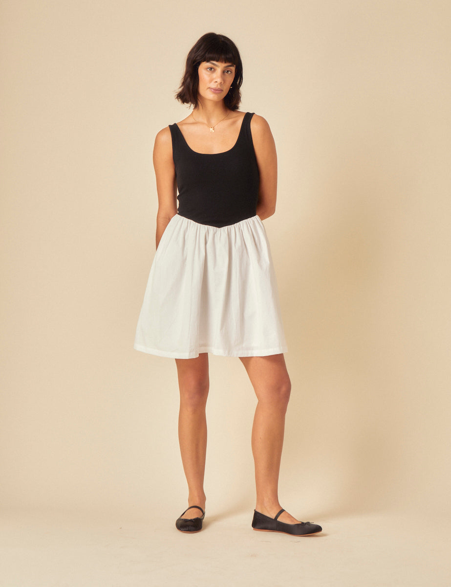 White And Red Printed Connie Mini Dress